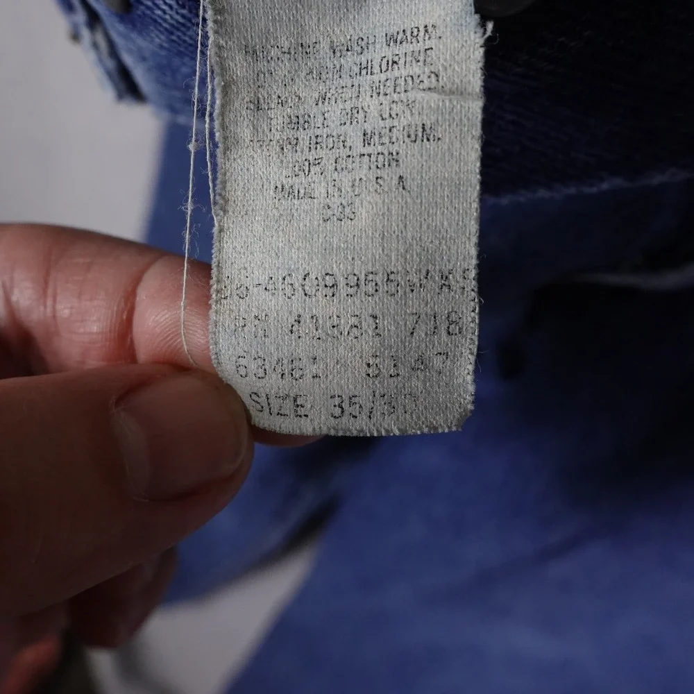 RRL Ralph Lauren Vintage Mens Blue Denim Straight Leg Button Fly Jeans 35x30 USA